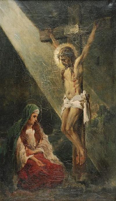 Maria Magdalena u stóp Chrystusa na krzyżu, 1929