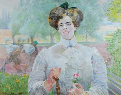 Portret młodej kobiety z różą, 1909
