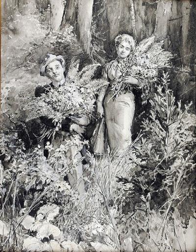 Zbieranie paproci, ok. 1890