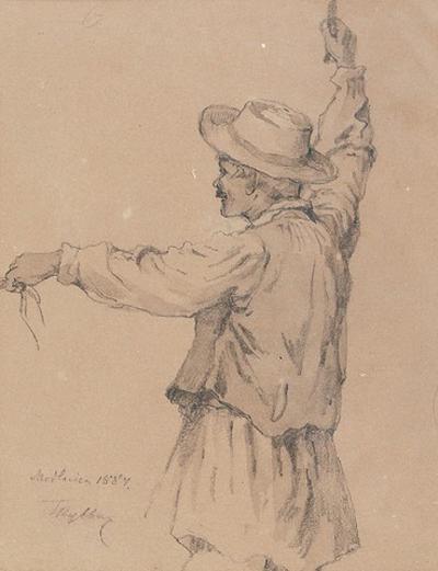 Szkic postaci woźnicy, 1884