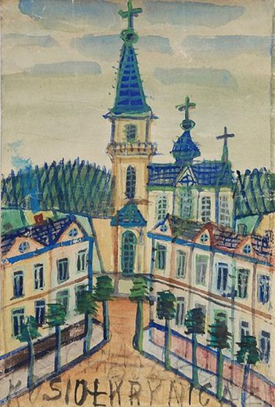 Krynica - widok na kościół