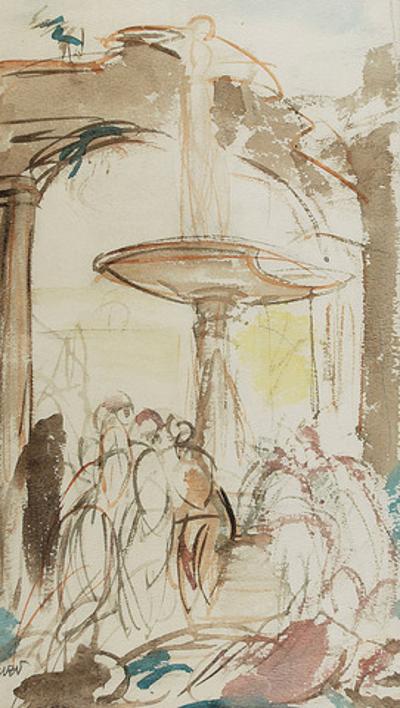 Przy fontannie, 1916