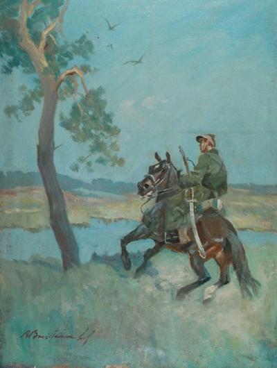 Patrol ułana z korpusu Ochrony Pogranicza