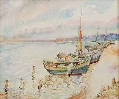 Łodzie przy brzegu, 1919