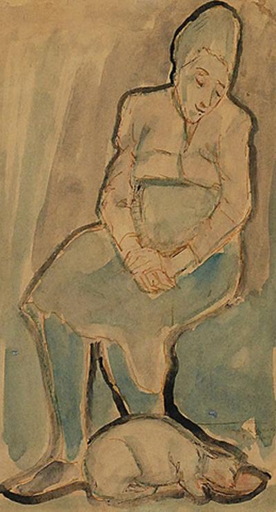 Kobieta z kotem, 1949