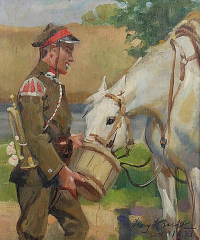 Ułan pojący konia, 1933