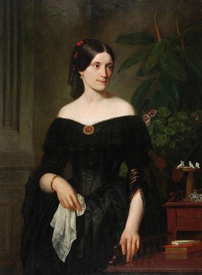 Portret młodej damy w czarnej sukni, 1847