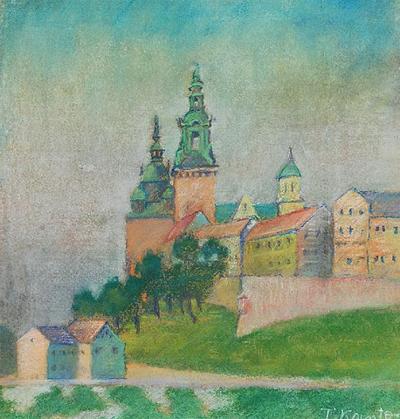 Widok na Wawel / Pejzaż - obraz dwustronny, ok. 1935 r.