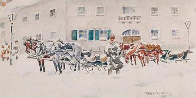 Zima w miasteczku, 1934