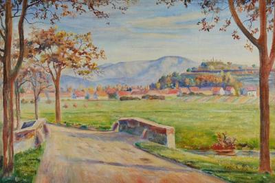 Pejzaż z mostkiem, 1936