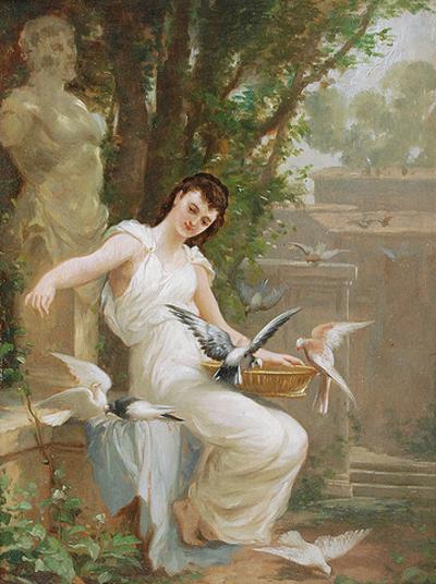 Kobieta karmiąca ptaki, 1879