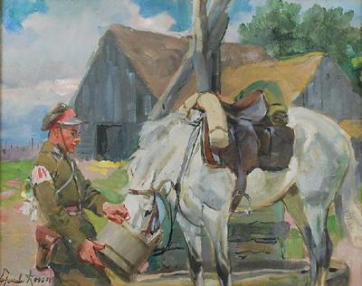 Ułan pojący konia, 1928