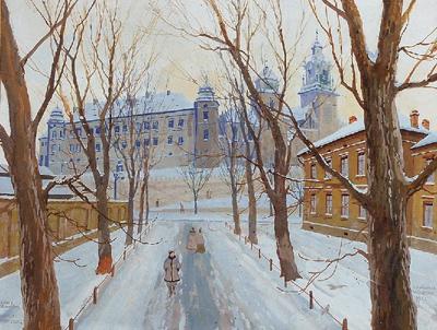 Widok na Wawel od strony Plant, 1927