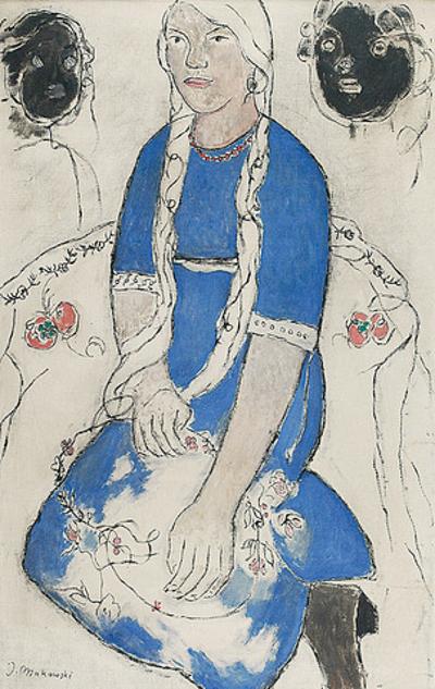 Petite fille. Siedząca dziewczyna z warkoczami, 1909-1912