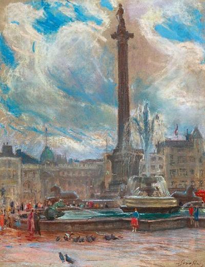 Kolumna Nelsona przy Trafalgar Square w Londynie, ok. 1965