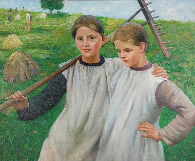 Żniwa - dwie dziewczynki