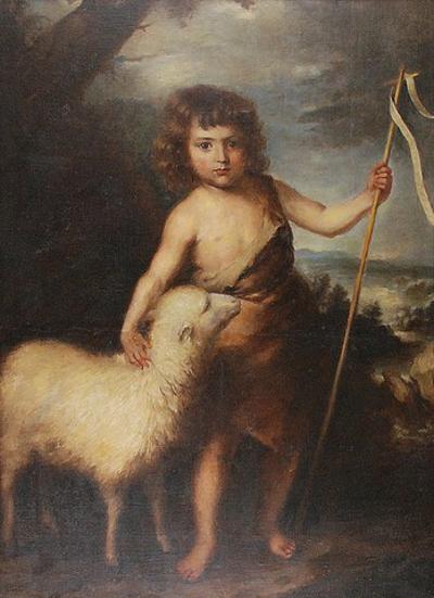 Młody Jan Chrzciciel z barankiem