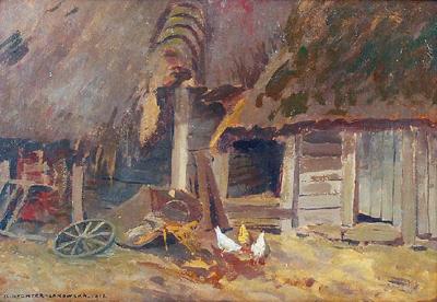 Wiejskie podwórko, 1918