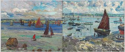 Regaty w Tréboul (Finiste`re) - para obrazów, 1909