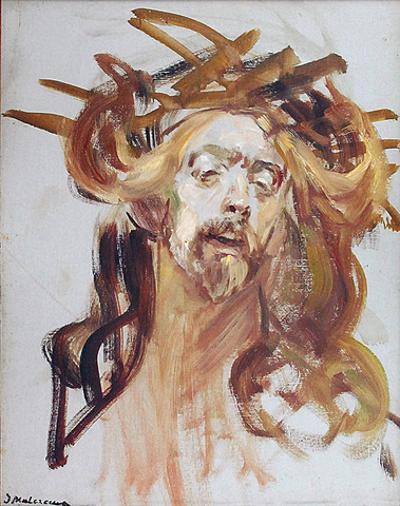 Chrystus w koronie cierniowej - szkic