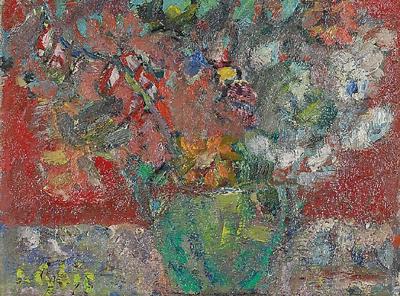 Kwiaty w zielonym naczyniu, 1948-1962