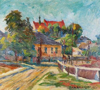 Widok na Farę w Kazimierzu Dolnym, 1951