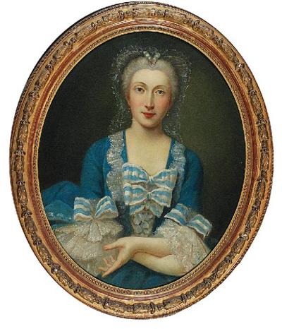 Portret damy w niebieskiej sukni