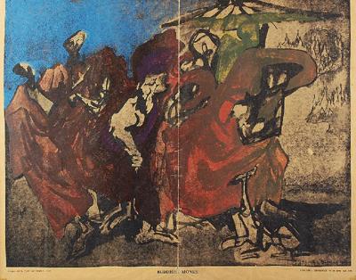 Buddyjscy mnisi - arkusz z „Topolski`s Chronicle” No 24 (276) XII 1965