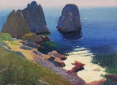 Skały Faraglioni u brzegu Capri