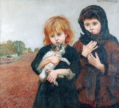 Dziewczynki z kotami, 1917