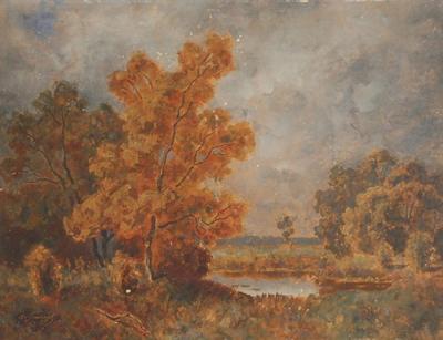 Pejzaż jesienny ze stawem, 1942