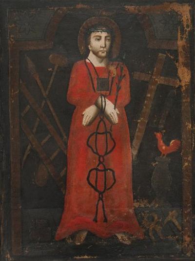 Ecce Homo z Arma Christi i kurem
