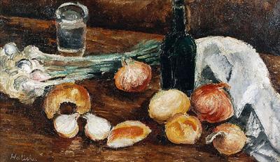 Martwa natura z cebulą