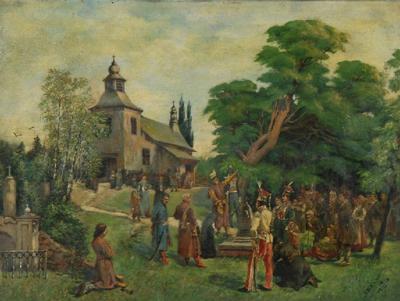 Podkomorzy przed kaplicą w Soplicowie, 1910