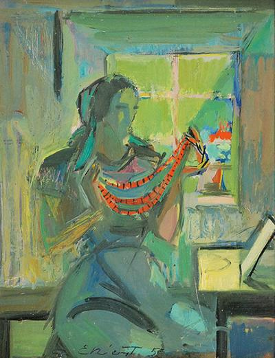 Kobieta z koralami, 1950