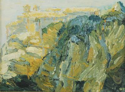 Erem na skale III, z cyklu: Meteory, 2007