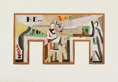 Jazz - projekt malowidła ściennego, ok. 1960