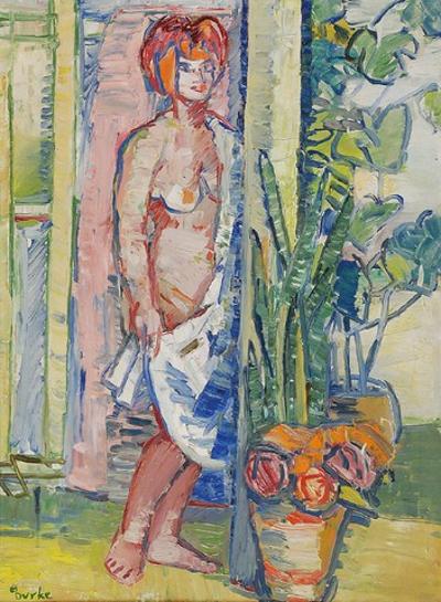 Modelka z białą draperią, 1966