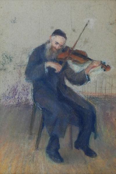 Stary Żyd grający na skrzypcach, ok. 1920;