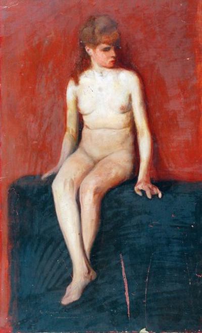 Akt siedzącej dziewczyny, 1904