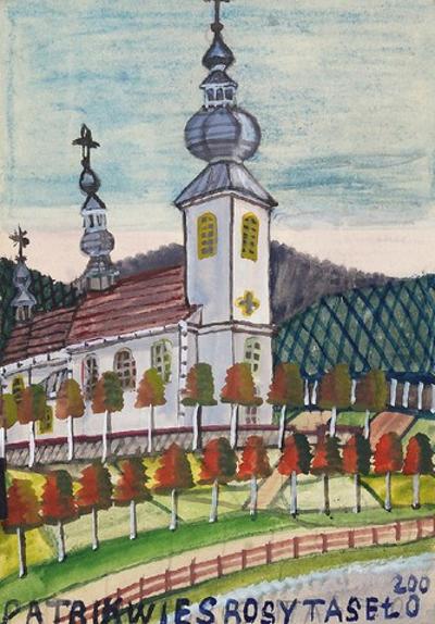 Kościół z białą fasadą
