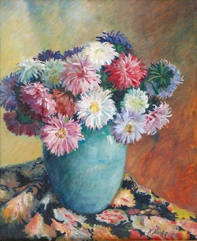 Astry w wazonie, 1930