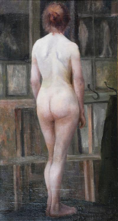 Akt stojącej kobiety, ukazanej tyłem, ok. 1900