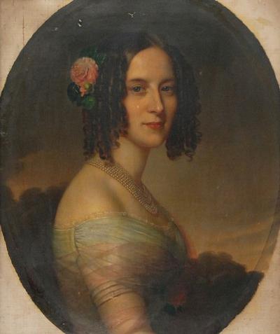 Portret damy z różą