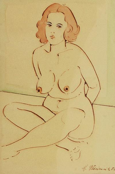 Akt siedzącej kobiety, 1986