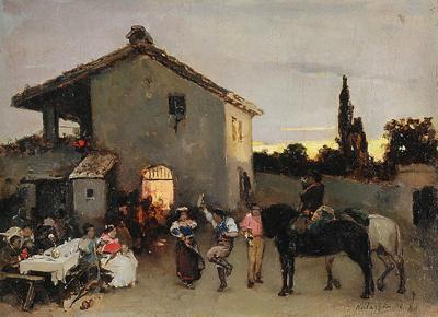 Przed włoską tawerną, 1880?