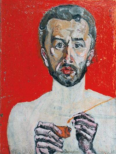 Studium portretu - Portret własny artysty (praca dwustronna), 1977 / 1982