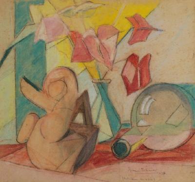 Martwa natura z anturium i figurką [Anturium con vaso], 1954