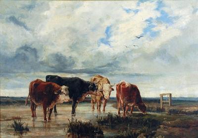Krowy u wodopoju, 1841