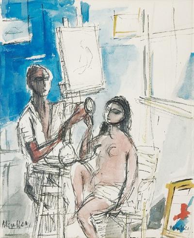Artysta z modelką, 1934